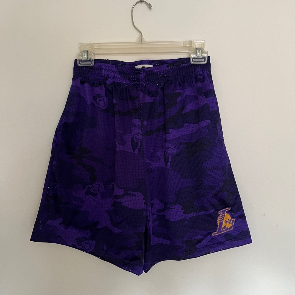 Warren Lotas x Los Angeles Lakers Purple Camouflage Men's Shorts